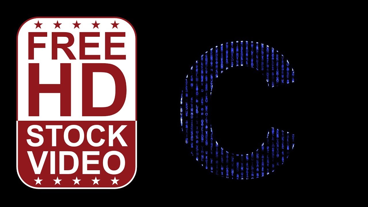 free hd video backgrounds animated letter c with blue matrix code letter c video