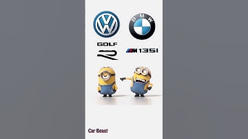 VW golf R  vs BMW M135 i minions style #tiktok #funny #status #bmw #car