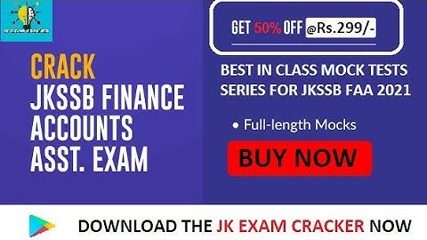 JKSSB FINANCE ACCOUNTS ASSISTANT MOCK TEST SERIES || 15 FULL LENGTH COMPLETE MOCK TEST