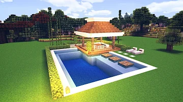 MINECRAFT: HOW TO BUILD SWIMMING POOL WITH GAZEBO | V2.0 EASY!!