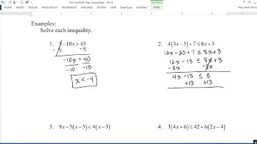 Solving Multi-Step Inequalities