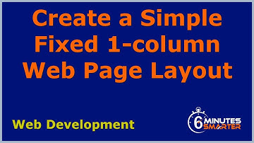 Creating the Very Simple Fixed 1-column Web Page Layout