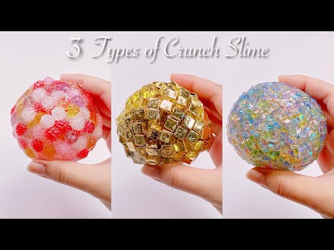 【ASMR】🏅3種類のクランチスライム🍭【音フェチ】3 Types of Crunch Slime