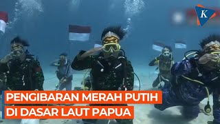 Aksi 46 Penyelam TNI AL Kibarkan Bendera Merah Putih di Dasar Laut Jayapura