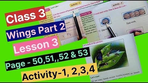 Class 3 Wings Lesson 3 page 50,51,52 & 53 Activity 1-4 @primaryschooleducation34