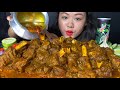 2 kg bihari style handi mutton curry with rice eating  spicy mutton curry mukbang  big bites