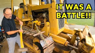 Dozer Repair, Splitting Tracks, Adjuster Rails & Slides.  CAT D3 dozer