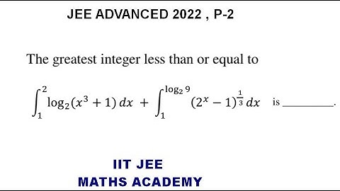 JEE ADVANCED 2022 MATH DEFINITE INTEGRAL