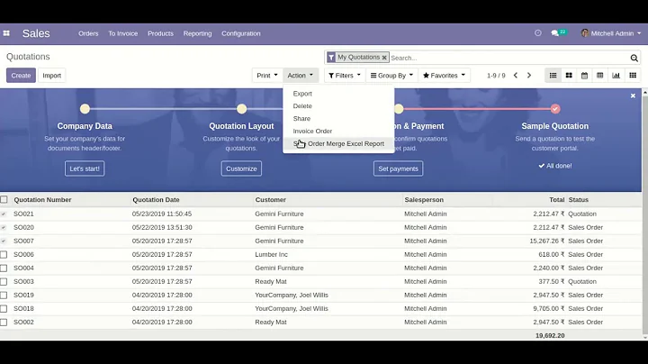Sale Excel Reports Odoo