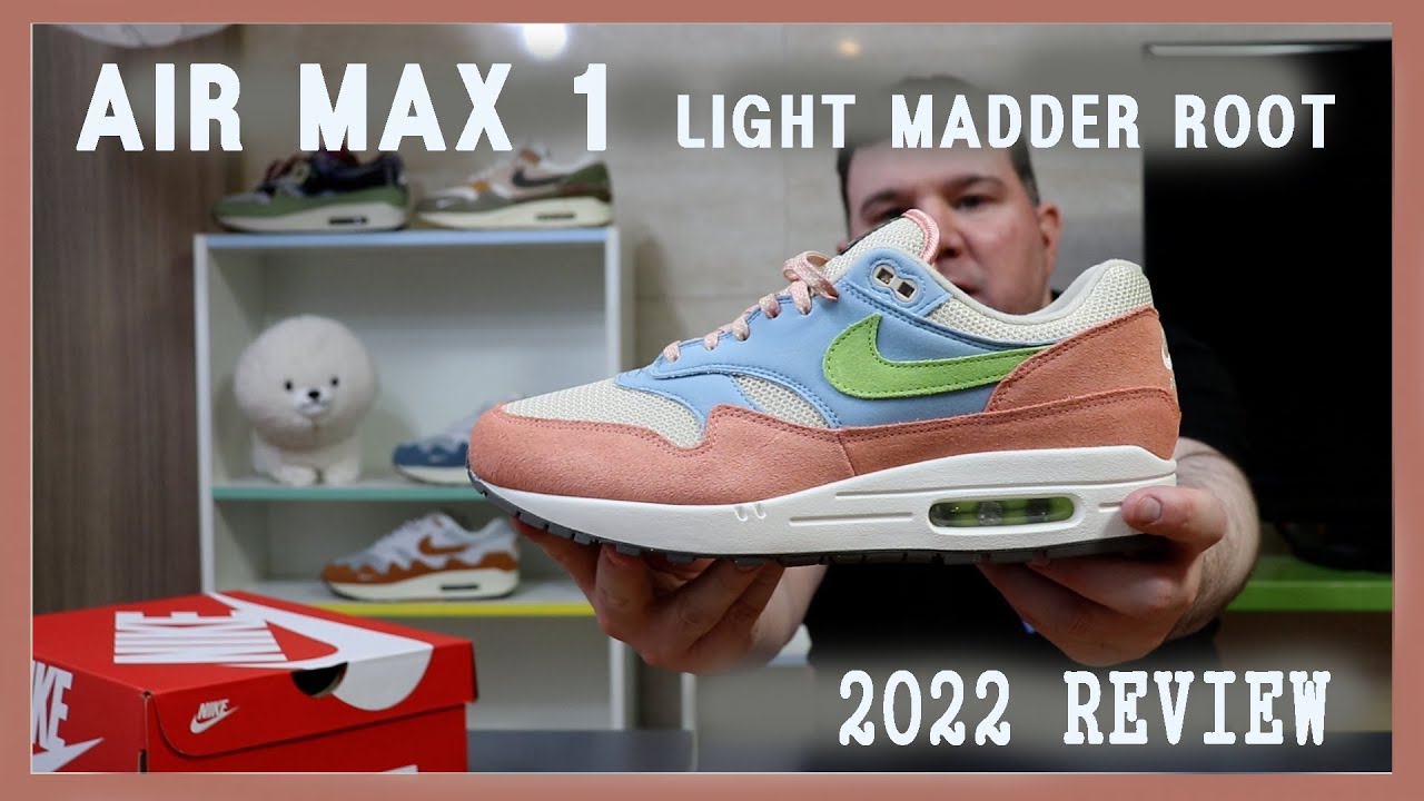 nike air max 1 light madder root on feet
