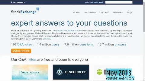webhistory of stackexchange.com