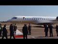 Arrival of the Angolan President Joao Lourenco at Waterkloof Airbase.