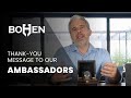 Bohen watches : Thank-you message to our Ambassadors