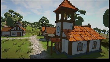 Lowpoly medieval flythrough