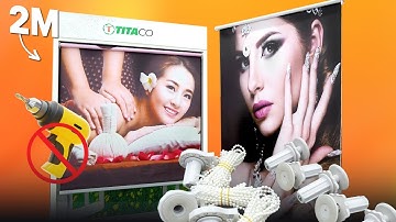 Rèm Không Khoan Tường Cho Spa (Tận dụng rèm cuốn in tranh 2 mặt) | Rèm Titaco