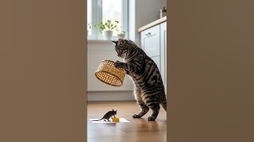 Shocking! 😱😱The cat sets a trap and waits in silence やばすぎ！😱😱猫は罠を仕掛