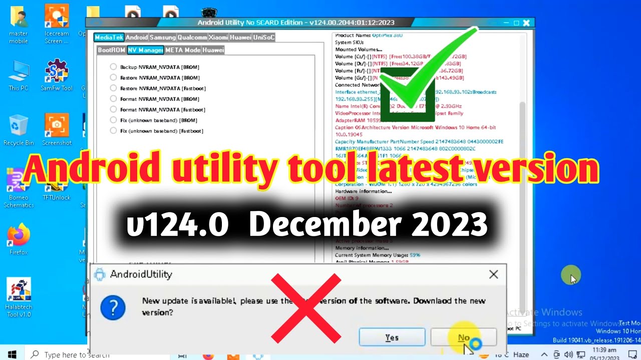 Android utility tool new update is available problem fix samsung frp