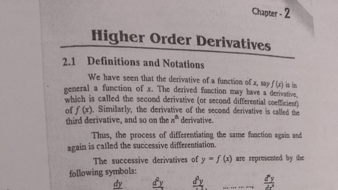 B.ED  calculus  : higher order derivative important question solve far wastwan University 