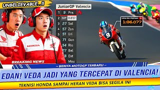 SPEEDNYA BRUTAL PARAH‼️VEDA EGA PRATAMA CATAT REKOR TERCEPAT DI JUNIORGP VALENCIA HARI INI, MANTAP!