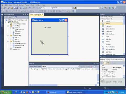 Visual C 10 Express Tutorial 1 Getting Started Hello World Free Download Youtube