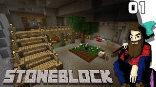 [Minecraft] STONEBLOCK #01 - Enfermé sous terre !