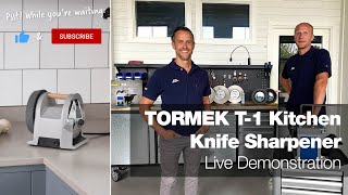 Demonstrating the Tormek T-1 Kitchen Knife Sharpener | Tormek Live Special