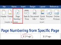 How to start page numbering from specific page | MS Word ⏩