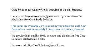 Case Solution QualityKiosk Drawing up a Sales Strategy