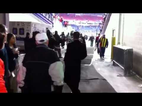 NY Jets in Gillette Stadium Tunnel - 1