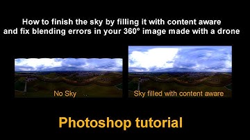 360° drone panorama sky filling with content-aware and fix blending errors Photoshop tutorial