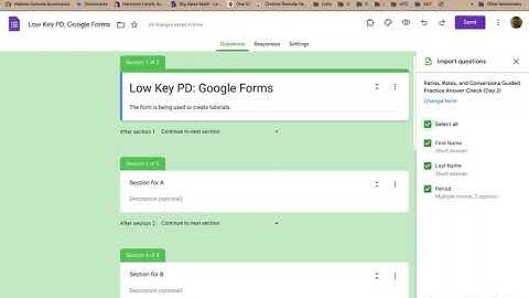 Low Key PD: Google Forms - Questions - Import Questions