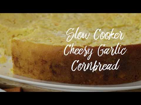 Slow Cooker Cheesy Garlic Cornbread