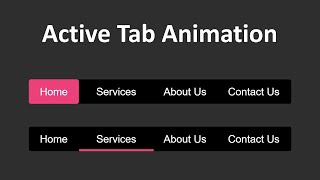 Animated Active Menu slider or Tab Indicator with HTML CSS & JavaScript. | Animated navigation
