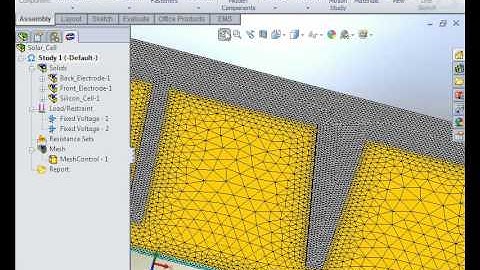 Electric Conduction Analysis of a Solar Panel, using EMS in SolidWorks