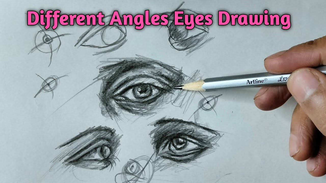 How to different angle Eyes drawing outline