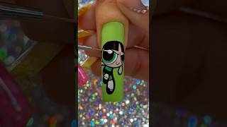 Buttercup POWERPUFF Tutorial! 💚 Subscribe for more nail art videos! #powerpuffgirls #nails #nailart