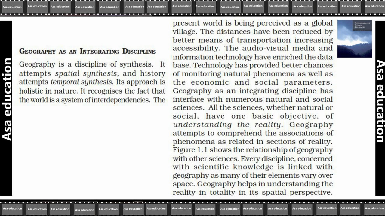Ch 1.11 Geography As A Discipline (Geography, Grade 11, CBSE) Easy