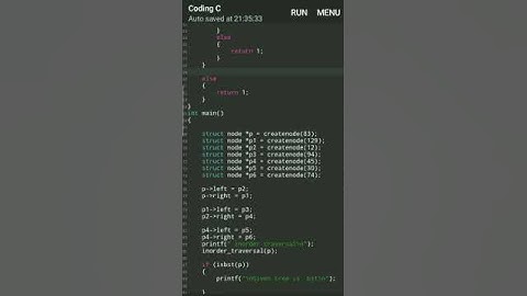 code to check given tree is bst or not? #dsa #programming #c #shortsvideo