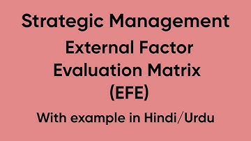 External Factor Evaluation (EFE) Matrix in Hindi with example #strategicmanagement #concept