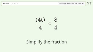 Solving Linear Inequalities: t is Smaller Than or Equal to 8-3t