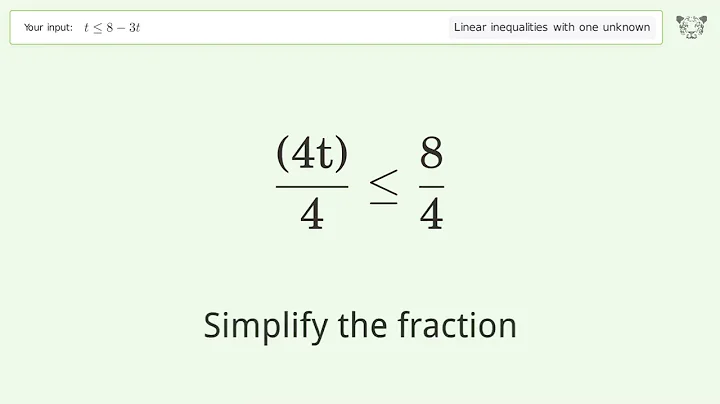 Solving Linear Inequalities: t is Smaller Than or Equal to 8-3t