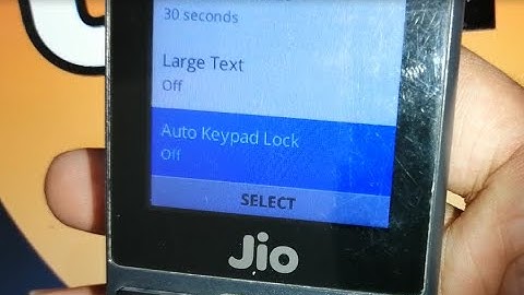 How to turn off auto keypad lock in Jio phone f220b