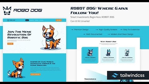 Robot Dog Coin Tailwind CSS Template | Modern Crypto UI Kit for Bitrix Theme