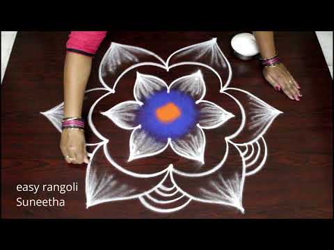 Cute Rangoli Arts Designs By Suneetha ||new Sankranthi Kolam ||easy N Simple Pongal Muggulu