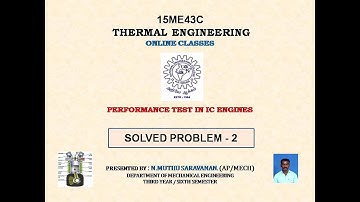 SOLVED PROBLEM - 2 Performance test in IC ENGINE