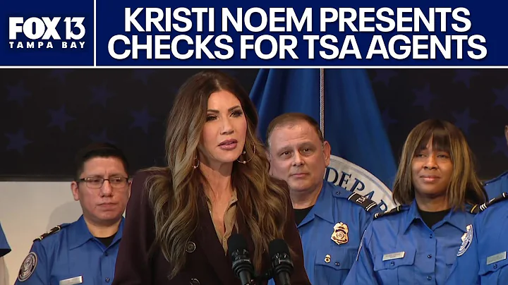 Kristi Noem presents checks for TSA agents at TPA