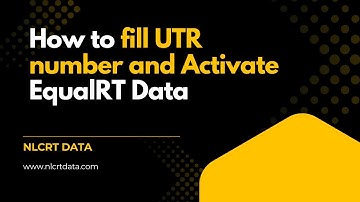 How to fill UTR number and activate Data Feed