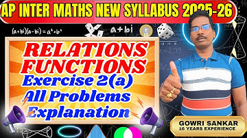 AP Inter Maths 2025-26 New Syllabus|| Chapter-2||Relations and Functions||Exercise 2(a)||#viralvideo