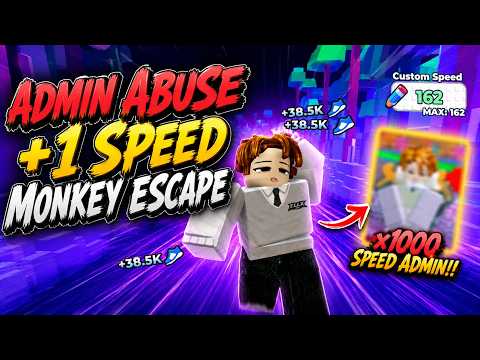 ADMIN STEPS IN!! GIVEN 1000X SPEED MULTI💀 SO OP!!🤯-Roblox +1 Speed Monkey Escape