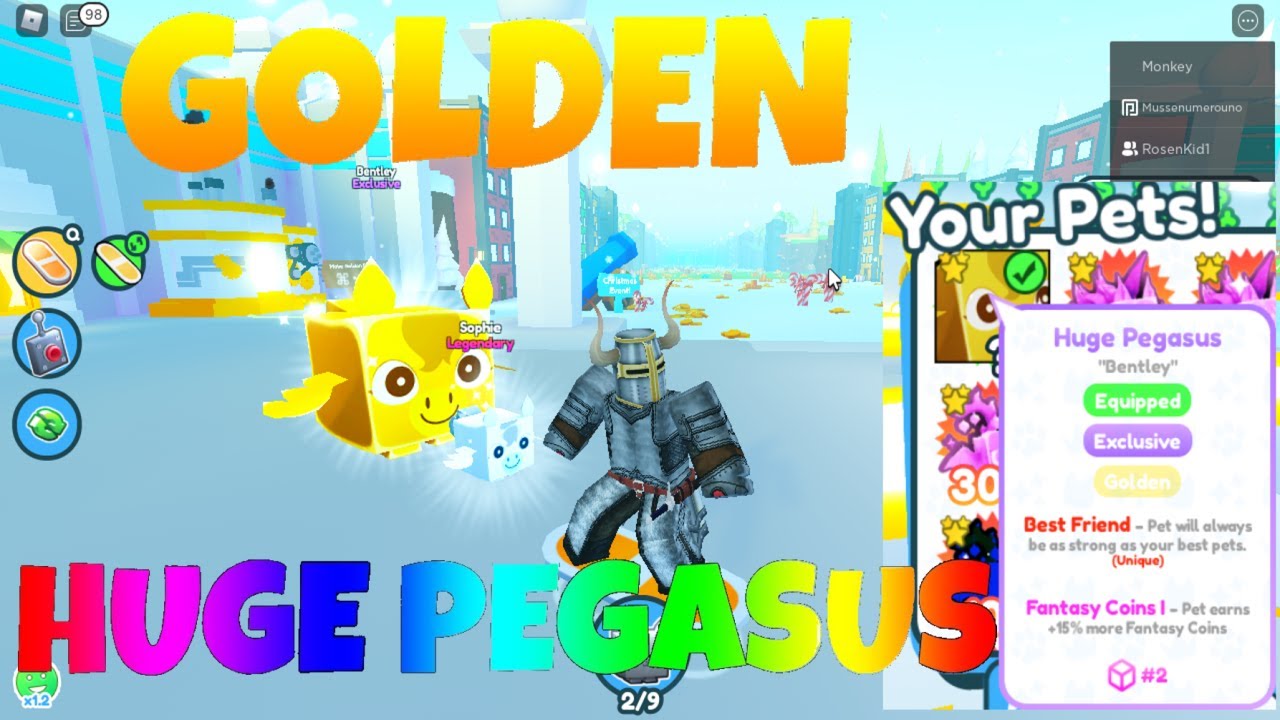 Getting NFT Gold Huge Pegasus 2 Roblox Pet Simulator X YouTube